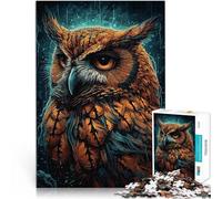 Élégance du Hibou doré Puzzles pour Adultes de 1000 pièces Assemblage du modèle Activités Amusantes à la Maison, Cadeaux d'anniversaire, Cadeaux de Voyage, 38x26cm