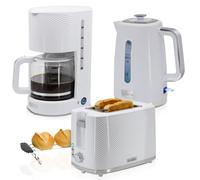 Elegance Ensemble Grille Pain 2 Fentes Bouilloire 1,7L Cafetière Filtre 10 Tasse Blanc SKT1178WHT
