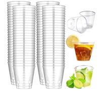 Elegance-go Verres à Shot en Plastique,100 Pièces 30ml Gobelets en Plastique Transparent Verrines Réutilisables Verres à Liqueur Verrines Plastique pour Fêtes,Voyage,Supermarché