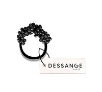 Élégance nocturne, texture satinée - Elastiques à Cheveux Ornement Noir DESSANGE - 1 pièce, 30 g - Accessoire raffiné pour coiffures discrètes - Lot de 3