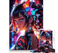Élégance radieuse︰ Puzzles Floraux néon Muse pour Adolescents 1000 pièces Recall Upgrade Calme Relax Clear Cut Art Collection Piece (38x52cm)