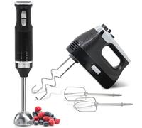Elegance Set Mixeur Plongeant 2 Vitesses + Batteur Pâtisserie 5 Vitesses + TURBO