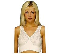 Elegance1234 Soutien-gorge brassière ultra-confortable sans armatures pour femme Coton Blanc - Blanc - 90B
