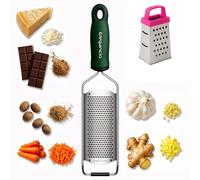 ELEGANCIO Râpe à fromage en acier inoxydable + mini râpe à parmesan gratuite Râpe à fromage râpe de cuisine râpe à gingembre fine râpe à noix de muscade râpe multi-râpe citron zestre râpe à main avec