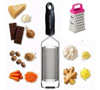 Elegancio Râpe manuelle en acier inoxydable - Râpe à fromage - Râpe à parmesan - Râpe fine - Râpe à gingembre - Noix de muscade - Râpe multifonction - Zesteur de citron avec couvercle de protection et