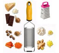 Elegancio Râpe manuelle en acier inoxydable - Râpe à fromage - Râpe à parmesan - Râpe fine - Râpe à gingembre - Noix de muscade - Râpe multifonction - Zesteur de citron avec couvercle de protection et