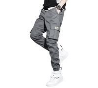 Elegancity Hommes Pantalons de Jogging Gris Pantalons Cargo Pantalons de Sport avec 6 Prises XXL