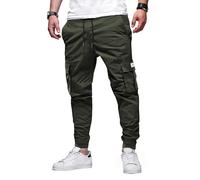 Elegancity Hommes Pantalons de Jogging Vert Clair Pantalons Cargo Pantalons de Sport avec 6 Prises XXL