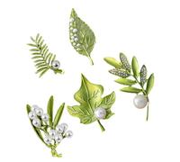 Elegant 5pc Pearl Leaf Set Decorative Women's Clothing Brooch esthétique Pin esthétique pour Tenue