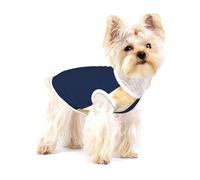 Élégant Accent de Rayures Blanches Bleu Marine en Faux Or,T-Shirt sans Manches en Coton pour Animaux de Compagnie, Gilet Respirant, Extensible et Doux,S