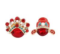 Elegant and Delicate 2pcs Chinese Opera Makeup Brooches Fashion Shirt Brooch Pins for Women Versatile Lapel Pin Decor