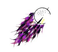 Élégant attrape-rêves en forme de lune tissés à la main avec des matériaux pour l'énergie positive et des décorations d'intérieur élégantes