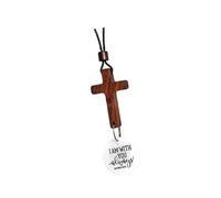 Élégant Automobile en Bois Croix Charme avec Une Conception Suspendue pour Les Ornements Religieux Christianisme Pendentif Car Car