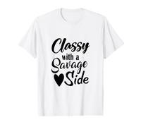 Élégant avec Un côté Sauvage (Dicton Amusant) T-Shirt Graphique avec Valeur
