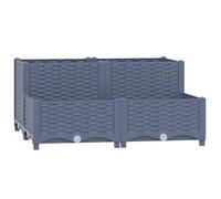 Elegant BAC A FLEUR - Lit surélevé 80x80x38 cm Polypropylène - Gris 7.64 kg&BONNE 4930