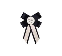 Élégant badge rosace pour 40e anniversaire Crème et noir - Accessoire élégant pour célébrations et souvenirs, taille unique, en plastique, One Size, Plastique