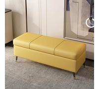 Élégant banc de rangement en bois pour chambre à coucher et entrée, pouf gain de place et tabouret de maquillage, meuble de salon polyvalent avec coffre de rangement au pied du lit