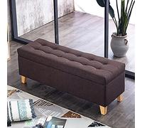 Élégant banc de rangement pour chaussures, repose-pieds rembourré pour entrée, salon et chambre à coucher, tissu en lin, 99 x 40,6 x 45,7 cm, mobilier élégant et fonctionnel