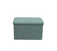 Élégant banc ottoman avec rangement - 76 x 38 x 38 cm - Repose-pieds en lin pour salon, dortoir, bureau, portable avec couvercle amovible, parfait pour canapé et repos pour chien