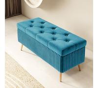 Élégant banc ottoman en bois - Pouf rectangulaire pour chambre à coucher et entrée, repose-pieds polyvalent avec pieds, idéal pour l'intérieur et économiser de l'espace