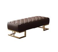 Élégant banc ottoman en cuir pour chambre à coucher, tabouret compact et siège à langer, canapé de rangement décoratif pour vestiaire et salon (marron)