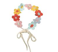 Élégant bandeau tricoté à fleurs réglable doux pour femme pour un usage quotidien, une fête ou des vacances