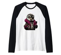 Élégant bébé Pingouin Poussin Rose vin Mode Graphique Oiseau Manche Raglan