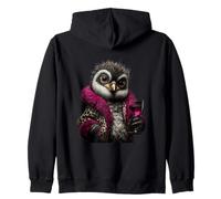 Élégant bébé Pingouin Poussin Rose vin Mode Graphique Oiseau Sweat à Capuche
