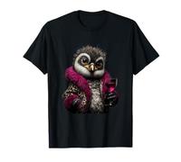 Élégant bébé Pingouin Poussin Rose vin Mode Graphique Oiseau T-Shirt