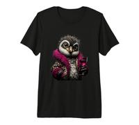 Élégant bébé Pingouin Poussin Rose vin Mode Graphique Oiseau T-Shirt Haut de Gamme