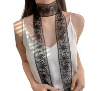 Elegant Black Lace Scharf Flower Brodery Scharpes Fashion Film Pour La Soirée De Soirée De Tous Les Jours