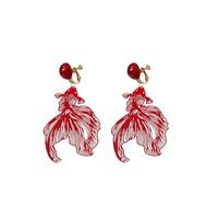 Élégant Bohème Goldfish Drop boucles d'oreilles, léger creux-out Dangle boucles d'oreilles pour les femmes, Unique Tropical Fish Design mode bijoux cadeau ensemble