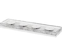 Elégant bougeoir Shabby Chic 60cm Blanc - Métal & Bois Plateau de bougies