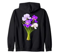 Élégant Bouquet d'iris Fleuri Formant Mania Sweat à Capuche