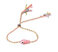 Élégant bracelet de cheville en céramique multicolore en forme de poisson - Style de bijoux pour femme - Style décontracté - Accessoire de fête - Cordon de traction, taille unique, Comme décrit