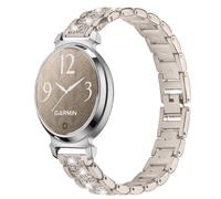 Élégant bracelet de montre en acier inoxydable doré avec diamants compatible avec Garmin Lily 2