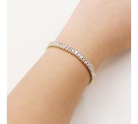 Élégant bracelet de tennis à fermoir pliable pour femme | Bracelet éternité classique en oxyde de zirconium taille 16,5 à 19,1 cm | Bijoux d'été pour fête de mariage, anniversaire, Saint-Valentin
