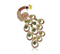 Elegant Brooches Pins Woman's Brooch Pin Exquisite Peacock Sparkle Rhinestone Crystale Elegant Creative Clothing