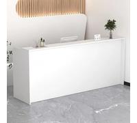 Élégant bureau de réception blanc en forme de L avec tiroirs verrouillables Table de bureau compacte de 100 cm pour salons et entreprises Meuble de réception élégant