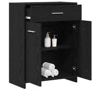 Elégant Cabinet de Rangement,Meuble de salle de bain - Noir Chêne - 60x33x80 cm - bois d'ingénierie &8117724