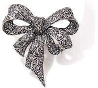 Élégant cadeau d'accessoires pour corsage avec pendentif avec broche avec nœud en strass noir