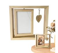 Élégant cadre photo de bureau rotatif en bois | Affichage double face pour des souvenirs précieux et des commémoratives | Parfait pour les bureaux, la maison, le salon, la chambre à coucher et