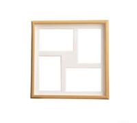 Élégant cadre photo puzzle en bois pour affichage de table - 30,3 x 30,3 cm - Cadre de collage pour quatre photos de 10 x 15 cm, finition marron, portrait polyvalent ou (couleur grain de bois)