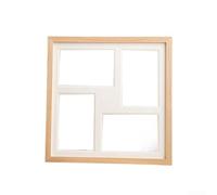 Élégant cadre photo puzzle en bois pour affichage de table - 30,3 x 30,3 cm - Cadre de collage pour quatre photos de 10 x 15 cm - Finition marron - Portrait polyvalent ou (1528)