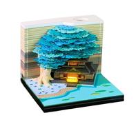 Élégant calendrier hebdomadaire de vingt-six fleurs construit en lumière LED tridimensionnelle sculpture de fleur éclatante bloc-notes en papier de qualité supérieure avec lumière LED