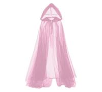 Élégant Capital à Capuche Longue Ponchos Écharpe Polyester Respirant Cape Nue pour Mariée Mariage Plage Événement Costume Accessoire Capuche Cloak en Maille, a, 150 cm