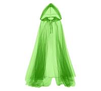 Élégant Capital à Capuche Longue Ponchos Écharpe Polyester Respirant Cape Nue pour Mariée Mariage Plage Événement Costume Accessoire Capuche Cloak en Maille, vert, 150 cm