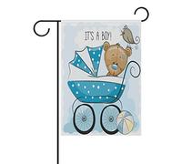 Élégant, C'Est Un Garçon Avec Un Ours Drapeau Décoratif Drapeaux Résistant Aux Intempéries Drapeau De Jardin Pour Intérieur Pelouse Fête 30X45Cm