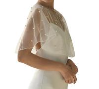 Élégant châle de mariage avec perles et strass pour mariée et femme, doux et confortable, beige, Taille unique