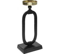 Elégant chandelier en fonte noir et or, style antique, porte-bougie à chauffe-plat Ø10,5cm H36cm - Décoration de table élégante pour chaque saison